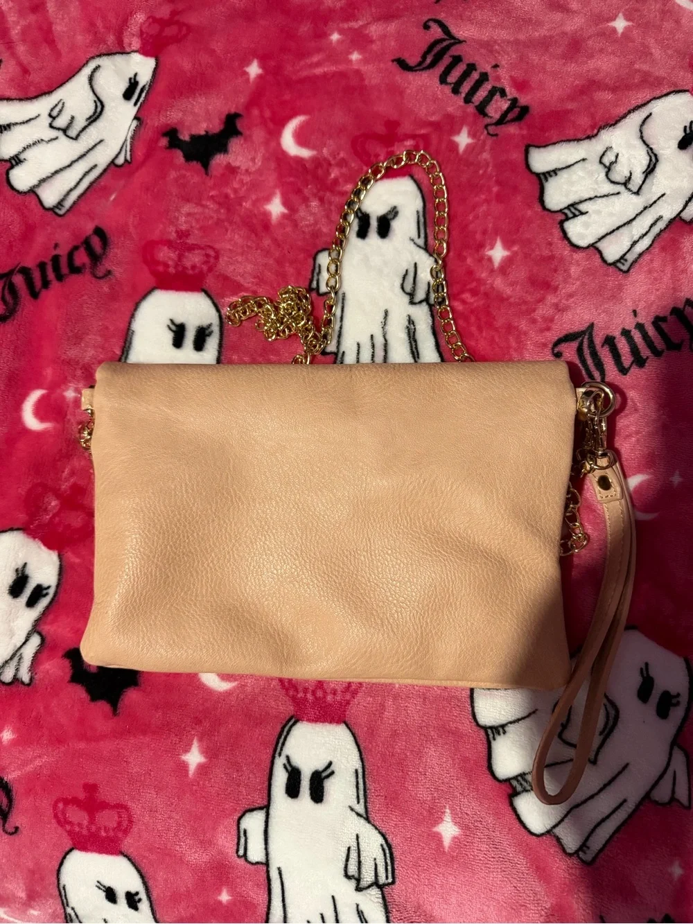 Forever 21 Peach Crossbody Bag with Gold Chain